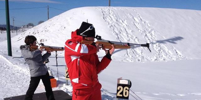 Initiation au biathlon avec l'ESF des Plans d'Hotonnes